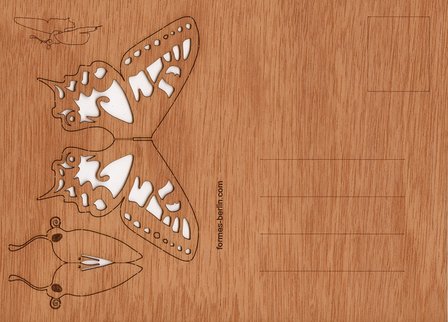 Houten kaart - vlinder