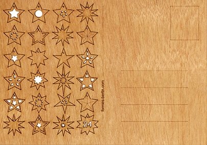 Houten kaart - 24 sterren