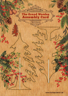Houten kaart Grand Wooden Assembly - dennenboom