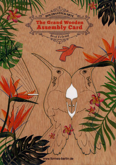 Houten kaart Grand Wooden Assembly - kolibrie