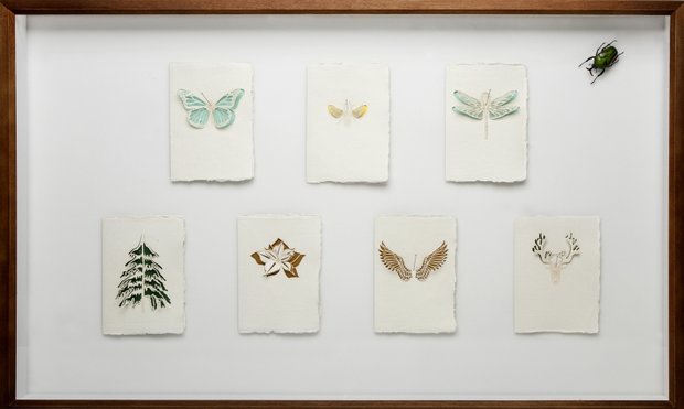 Handgeschept papier - vlinder
