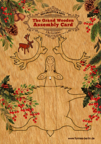 Houten kaart Grand Wooden Assembly - rendier