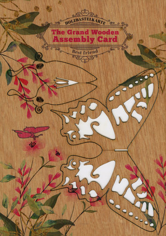Houten kaart Grand Wooden Assembly - vlinder
