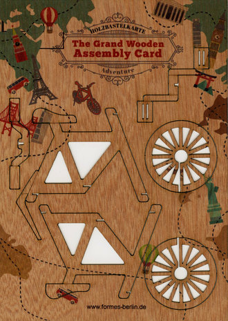 Houten kaart Grand Wooden Assembly - fiets