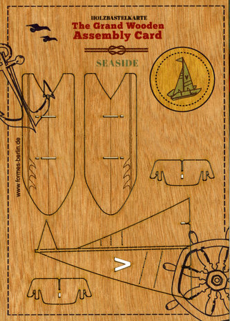 Houten kaart Grand Wooden Assembly - catamaran