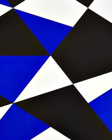 Notitieboek A5 - Kaleidoscope, zacht leer, zwart en blauwe print