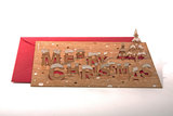 Houten kaart pop-up - Merry Christmas_